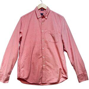 J.Crew Mens Oxford Shirt Medium Pink Slim Fit Long Sleeve Button Down Casual